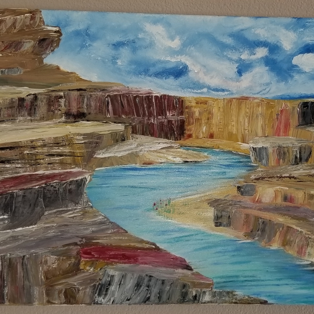 CANYON OIL PAINTING 18 x 24 canvas original.